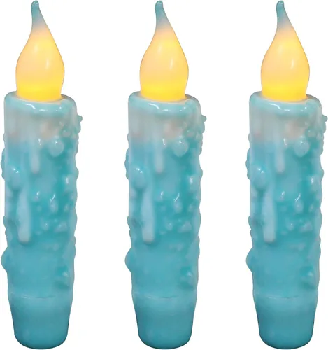Miniatura 9 de CVHOMEDECO. Velas de cera real sumergidas a mano con temporizador LED con pilas, velas cónicas sin llama primitivas del país, 4-3/4 pulgadas, negro