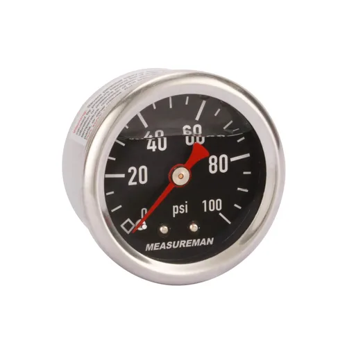 Miniatura 15 de MEASUREMAN - Manómetro, 0 a 15 psi, relleno glicerina, esfera 1.5 pulgadas, caja acero inoxidable 304, montaje central posterior 1/8 NPT, adaptador