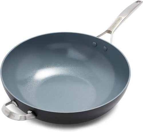Miniatura 6 de GreenPan Paris Pro - Sartén antiadherente de cerámica anodizada saludable, de 11 pulgadas con 2 asas y tapa de acero inoxidable, sin PFAS, apta
