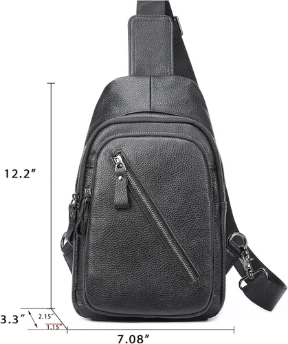 Miniatura 40 de LUKZIJAES Bolso bandolera de cuero genuino para hombre