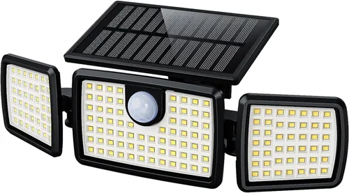 MIHANI Luces Solares para Exteriores, Luces Solares con Sensor de Movimiento para Cubierta al Aire Libre con Alta Brillo, Panel Solar Integrado de