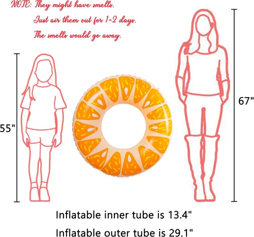 Miniatura 6 de 90shine Paquete de 2 flotadores para piscina de frutas: anillos flotantes, tubos flotantes y juguetes para niños y adultos, decoración de fiesta