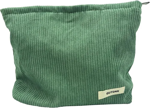 Miniatura 14 de Bolsa de maquillaje para mujeres, bolsa de cosméticos de pana con diseño estético, bolsa de mano para damas, estuche para lápices para niñas, lindo