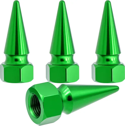 Miniatura 44 de 4 piezas de tapas de válvula de rueda con forma de punta, tapa de aire de aluminio para automóviles, cubiertas universales de válvula de rueda a