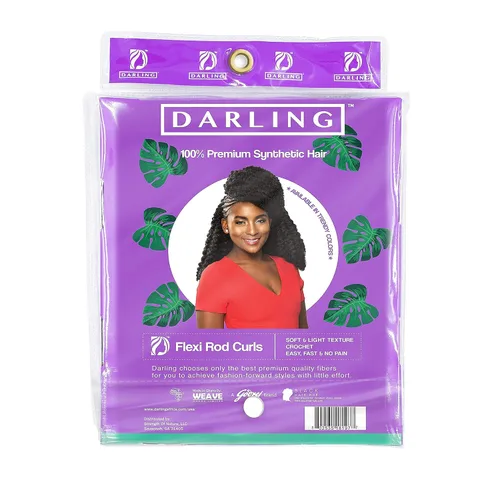 Miniatura 7 de Darling Flexi Rod Curls - 2 extensiones de cabello de ganchillo (1 paquete de 2 por paquete), textura natural y suave, rizo de varita esponjosa, 14