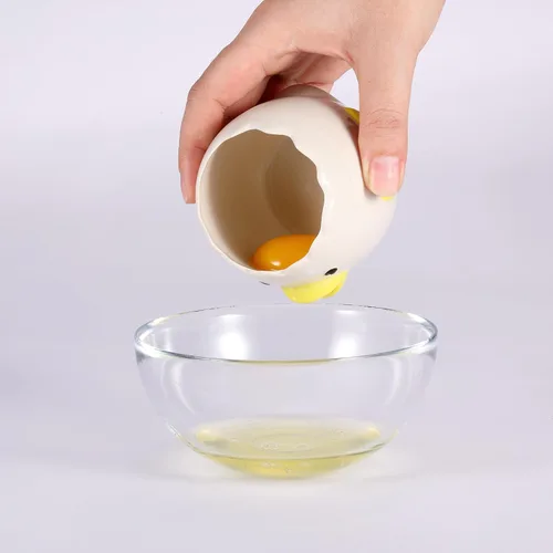 Miniatura 6 de Paquete de 2 bonitos separadores de huevos, cerámica para vómitos, huevo y yema de huevo, separador de clara de huevo, divisor de filtro de huevo