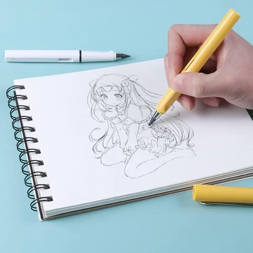 Miniatura 5 de Lápices eternos, bolígrafo sin tinta, lápiz infinito, sin necesidad de sacapuntas 0.7mm, 4 lápices con 8 puntas reemplazables (negro blanco)