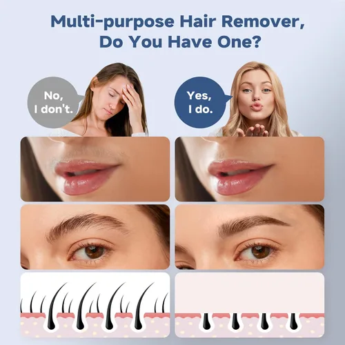 Miniatura 6 de Depilación facial para mujeres, recortadora de cejas facial, afeitadora facial 2 en 1, afeitadora facial sin dolor para labios, mentón, vello facial