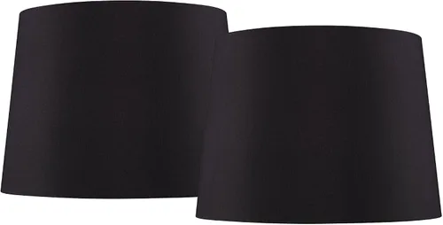 Miniatura 8 de Juego de 2 pantallas de lámpara de tambor de tapa dura (premontada), lino de arpillera mediana de 11 pulgadas superior x 13 pulgadas inferior x 9.5