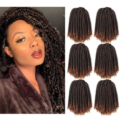 Miniatura 36 de Paquete de 2 cabello para trenzas en espiral de 8 pulgadas, cabello Spring Twist para rastas falsas, rastas de mariposa, cabello para trenzas, fibra