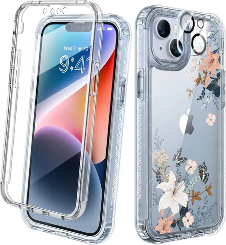 Miniatura 100 de Diaclara - Funda compatible con iPhone 11, carcasa resistente de cuerpo completo con protector de pantalla integrado sensible al tacto y Transparente