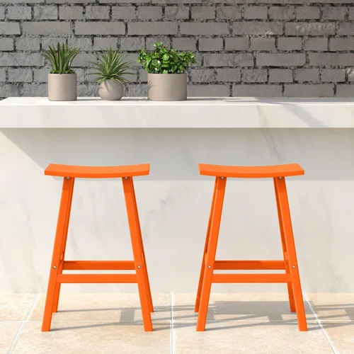 Miniatura 33 de WestinTrends Malibu - Juego de 2 taburetes para sillín para exteriores/patio, 24 alturas, color rojo