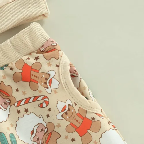 Miniatura 5 de Omkzanbi 2 piezas de ropa de otoño e invierno para bebé, sudadera de manga larga con cuello redondo, pantalones deportivos para el oeste