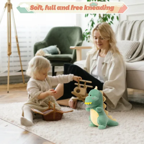 Miniatura 3 de Animal de peluche de dinosaurio, lindo peluche de dinosaurio suave de 12 pulgadas, juguetes de peluche para niños y niñas, bebés y niños (verde)