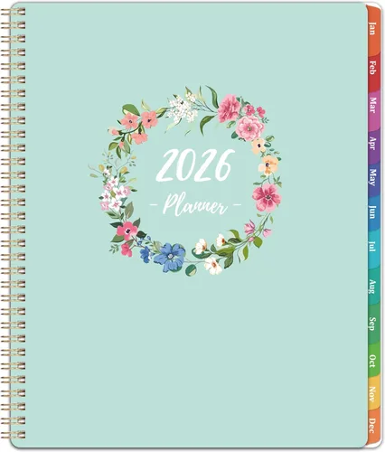 Agenda 2026 – Agenda semanal y mensual 2026, enero de 2026 a diciembre de 2026, planificador calendario 2026, 9 x 11 pulgadas, cubierta de plástico