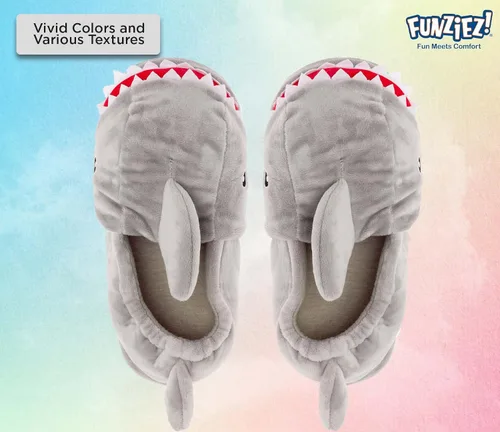 Miniatura 3 de Funziez! Zapatillas divertidas con animales para mujeres y hombres, zapatos de casa, tortuga, flamenco, conejo, tiburón, zapatillas peludas