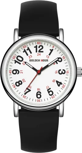 Miniatura 2 de GOLDEN HOUR - Reloj de enfermera impermeable para profesionales médicos, estudiantes, mujeres y hombres, esfera luminosa de fácil lectura, 24 horas