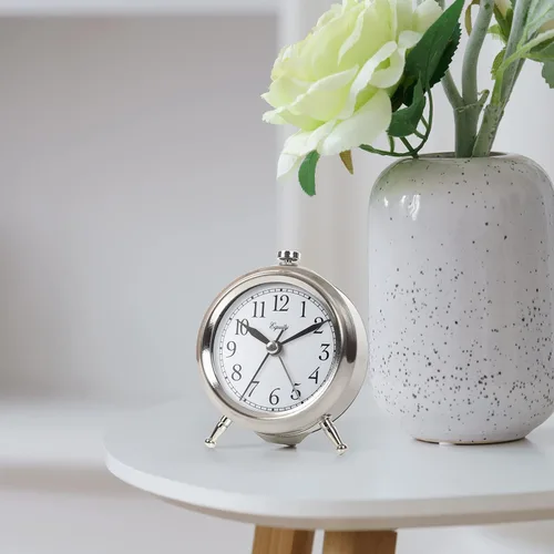 Miniatura 8 de Equity 25655 - Reloj despertador pequeño de metal plateado