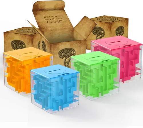 Miniatura 9 de Caja de rompecabezas de laberinto de dinero para niños y adultos, caja de regalo perfecta para guardar dinero (paquete de 2)