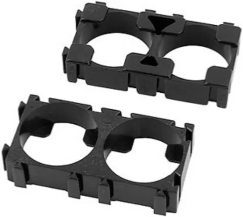AKOAK Paquete de 24 soportes dobles de batería de litio 18650 con agujero negro de 0.709 in/0.7 pulgadas para batería de bricolaje