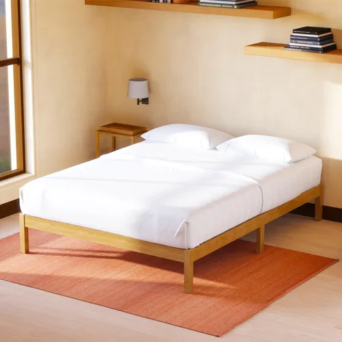 Miniatura 22 de LIFEMENT Marco de Cama de Plataforma de Madera Clásica con Cabecero, Esencial, Sin Ruido, Almacenamiento Bajo la Cama, No Necesita Somier, Fácil