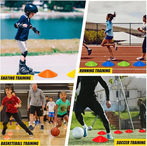 Miniatura 5 de Paquete de 25/50 conos de disco para deportes, conos de entrenamiento de agilidad para fútbol, fútbol, baloncesto, entrenamiento, equipo de práctica