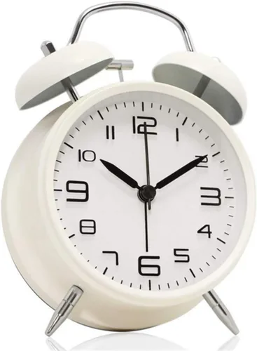 Miniatura 9 de TXY Reloj despertador clásico de doble campana para dormitorio con esfera estereoscópica, carcasa esmerilada, luz de fondo, tono de llamada mecánico