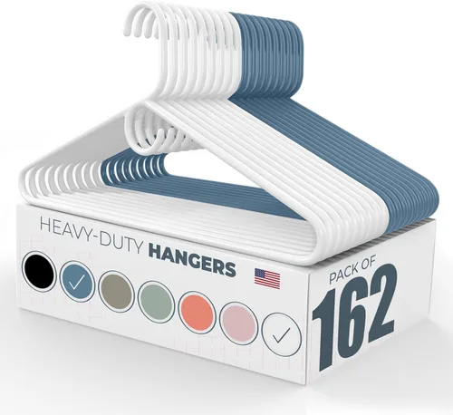 Miniatura 26 de Perchas de plástico resistentes hechas en Estados Unidos a granel, 20, 30, 50, 100 unidades disponibles, perchas de plástico fuertes, perchas