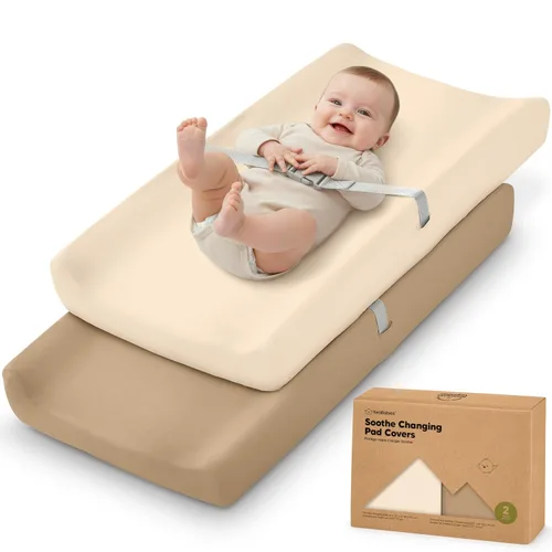 Miniatura 11 de Paquete de 2 fundas orgánicas para cambiador para niña, niño, neutro - 100% algodón, funda para almohadilla de mesa cambiadora, sábanas suaves