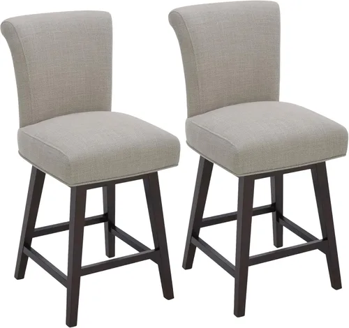 Miniatura 23 de CHITA Taburete giratorio de 26 pulgadas con altura de mostrador, taburete de bar tapizado moderno con respaldo certificado FSC de cuero sintético