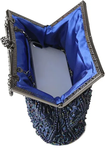 Miniatura 7 de DA BODAN Bolso de noche para mujer, estilo vintage, con cuentas y lentejuelas y perlas, bolso de hombro para boda, novia, fiesta de graduación