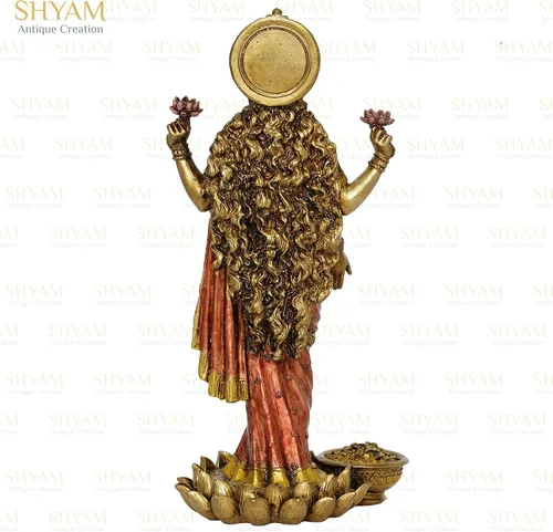 Miniatura 5 de Murti de bendición de diosa Lakshmi de pie de 10 pulgadas Maa Laxmi Bendición para Pooja Room Mahalaxmi Estatua para el hogar, templo, mandir