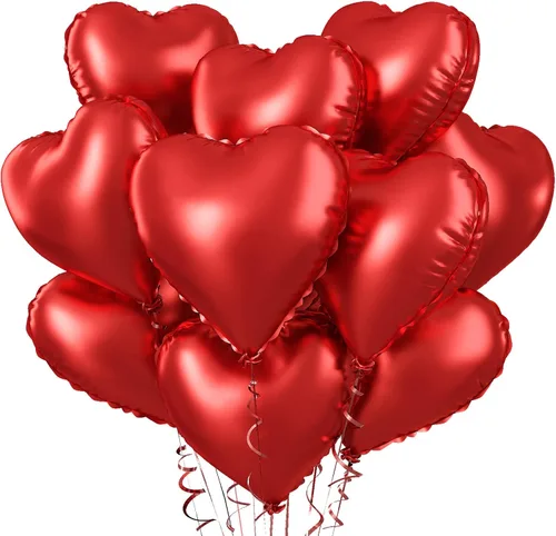 Miniatura 40 de Globos de corazón azul bebé, 10 piezas de globos en forma de corazón azul claro y blanco pastel, globos de papel de aluminio blanco arena crema
