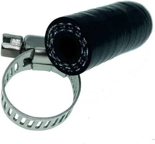 Tapa de Refrigerante de Silicona Reforzada Universal Negra de 1/4" (6.5mm) con Abrazadera para Calentador de Derivación Puerto de Agua al Vacío Kit