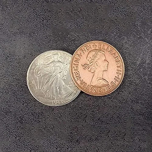 Miniatura 2 de SUMAG Disolver Digital Trucos de Magia (Caminando Libertad Medio Dólar) Visualmente Monedas Cambiar Magia para Magos Primer Plano Ilusiones Trucos