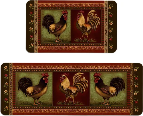 Miniatura 26 de Mloabuc® Tapete decorativo de flores, tapetes de cocina de arpillera de arpillera para mujer, accesorios de cocina para exteriores, 17 x 30 pulgadas