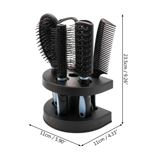 Miniatura 7 de Juego de 5 cepillos y peine para el cabello, cepillo desenredante con cerdas suaves IntelliFlex para mujeres y hombres (azul)