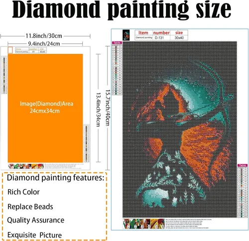 Miniatura 2 de Kit de arte de diamantes de princesa para principiantes, arte de piedras preciosas redondas, pintura de diamantes 5D (11.8 x 15.7 pulgadas)