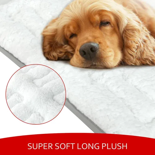 Miniatura 2 de Tapete para jaula de perro (36" x 23"), almohadilla de felpa suave para cama de perro lavable a máquina, almohadilla para jaula, tapete para dormir