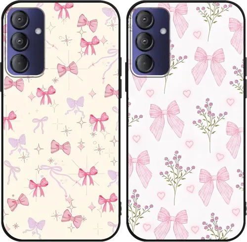 Miniatura 29 de Paquete de 2 Fundas de Teléfono con Lazo Rosa para Gabb Phone 4 6.1", Fundas con Patrón de Flores Florales con Lazo de Cinta Kawaii Lindo de Dibujos