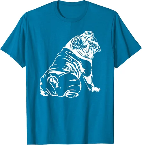Miniatura 61 de Gracioso Bulldog Inglés playera perro Hund playera regalo, Azul (Heather blue)