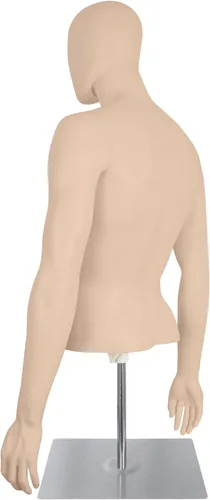 Miniatura 4 de maniquí femenino sin cabeza, de plástico ajustable, cuerpo medio para exhibición, con cabeza y soporte de metal, para tiendas minoristas de ropa