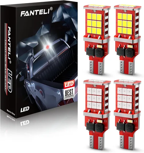 Bombilla LED 921, Bombilla Estroboscópica de Tercera Luz de Freno Roja y Luces de Carga de Camión Blancas, 300% Más Brillante Sin Polaridad 194 912