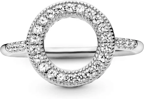 Miniatura 7 de Pandora Joyas corazones de pandora halo anillo de zirconia cúbica en plata esterlina, Metal, Zirconia cúbica