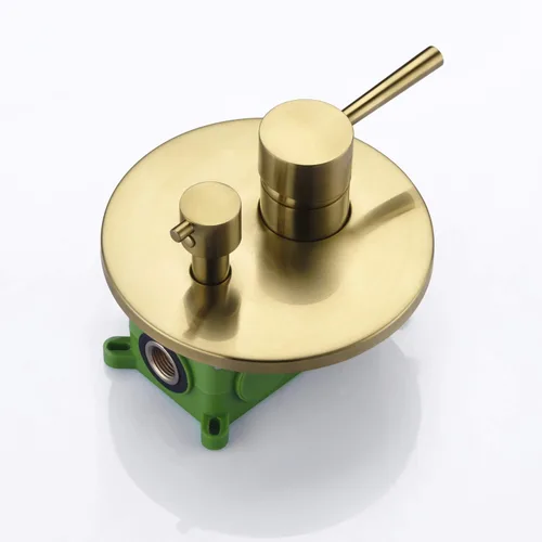 Miniatura 5 de sumerain - Sistema de grifo de ducha de oro cepillado con cabezal de ducha de lluvia de alta presión de 8 pulgadas y ducha de mano de latón, cuerpo