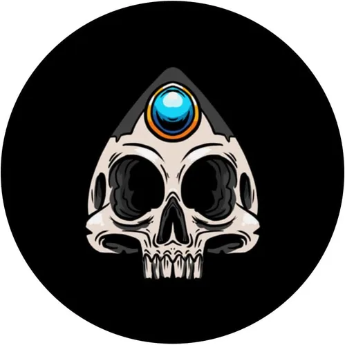Miniatura 3 de Cabeza de esqueleto paranormal gótico Ouija Board Planchette PopSockets intercambiables PopGrip