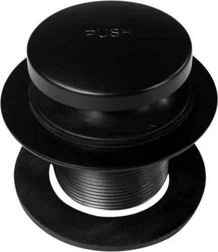 Miniatura 11 de Westbrass D93K-62 Tapón de drenaje de punta de bañera de repuesto de rosca fina o gruesa con placa frontal de 2 agujeros, negro mate Mate negro