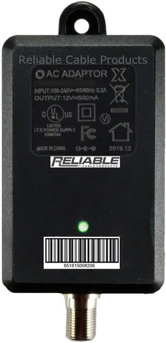 Fuente de alimentación de cable confiable, adaptador coaxial de montaje en pared OEM de alta eficiencia para amplificadores de caída CATV 12V 500mA