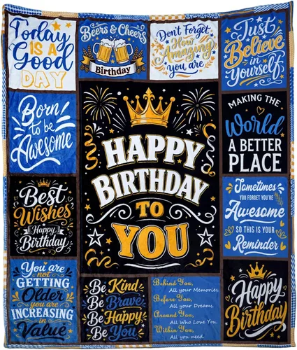 Miniatura 10 de Regalos de cumpleaños número 50 para hombres, manta de 60 x 50 pulgadas, decoración de cumpleaños de 50 años para hombre, ideas de regalo para él