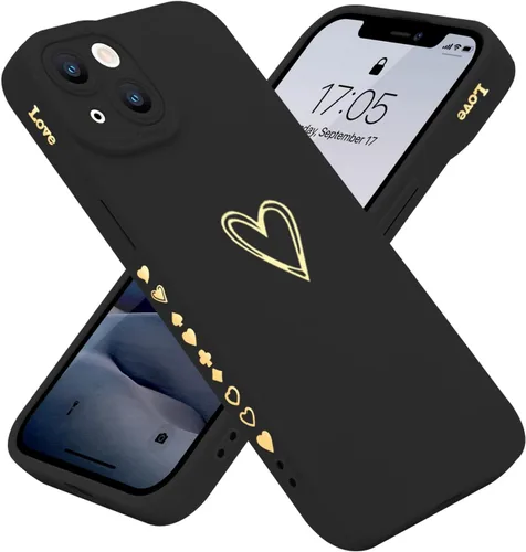 Miniatura 14 de Teageo Funda compatible con iPhone 13 Pro de 6.1 pulgadas para mujeres y niñas, bonito corazón de amor de lujo